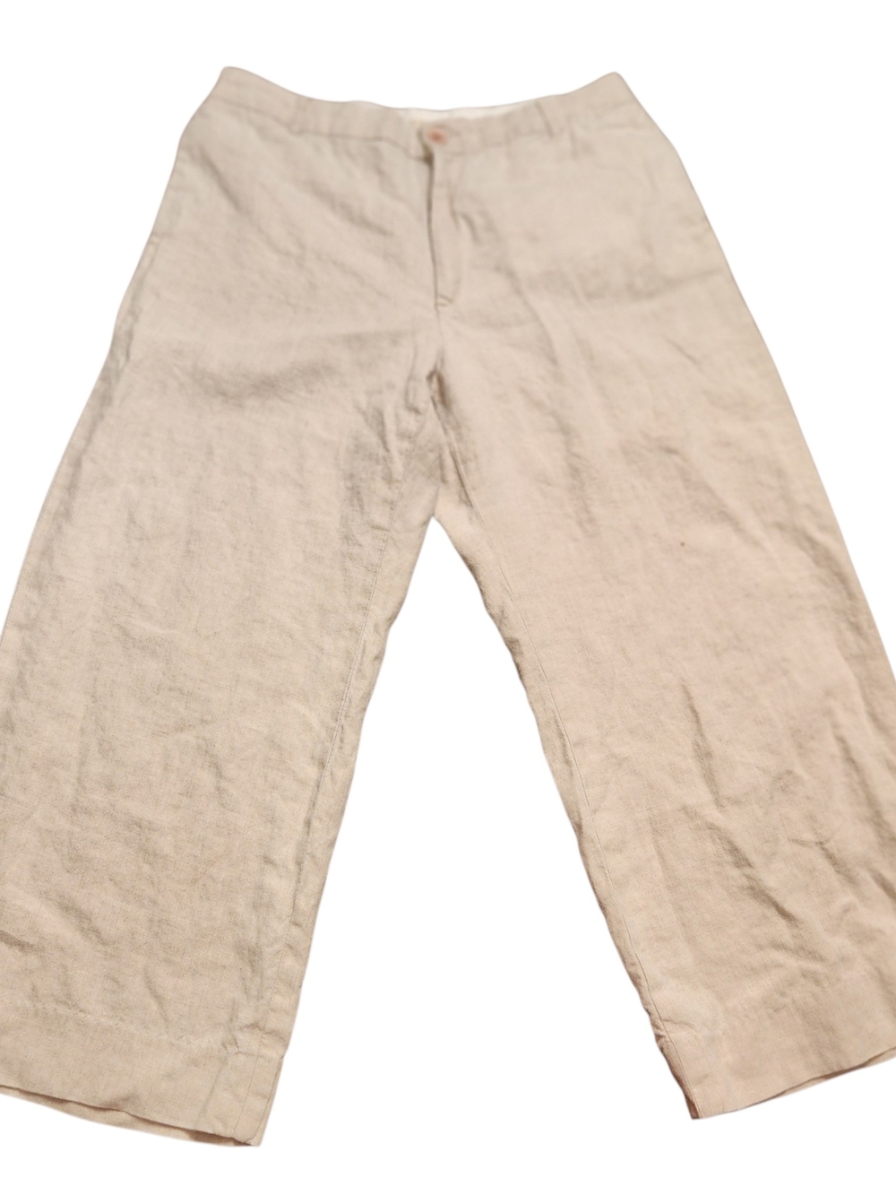 Vintage GAP Linen Pants Capri Size 12 Wide-Leg Flat-Front Relaxed-Fit 90s Y2K
